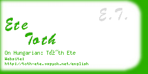 ete toth business card